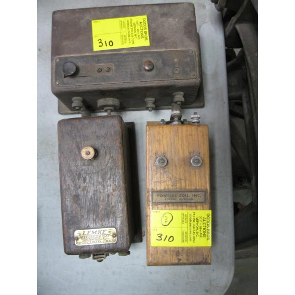 3 WOODEN CASED COILS