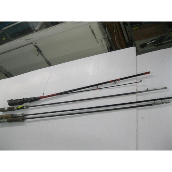3 METAL RODS & SPINNING ROD