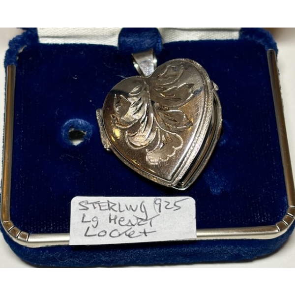 STERLING .925 LG. HEART LOCKET