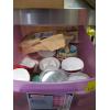 Image 2 : 3 TIER PLASTIC CONTAINER W/MISC. ITEMS: CUPCAKE LINERS, SPRINKLES, ETC.
