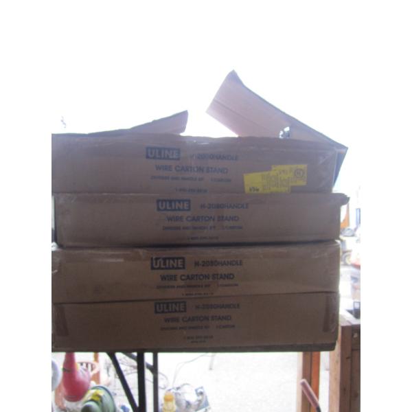 4 BOXES OF ULINE WIRE CARTON STANDS