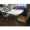 Image 1 : 1950s CHROME DINETTE TABLE & CHAIRS - CHAIRS NEED RECOVERING