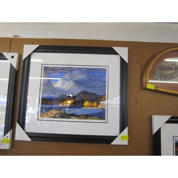 FRAMED NUMBERED PRINT "OCTOBER" BY A.J. CASSON - GROUP OF 7