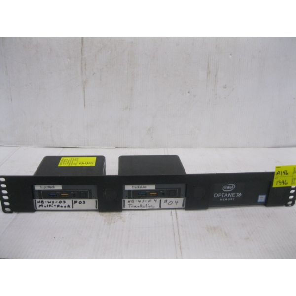 SERVER RACK W/2 DELL OPTIPLEX MICRO DESK TOP COMPUTERS