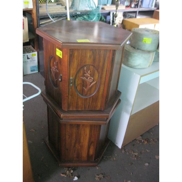 PAIR OF HEXAGON END TABLES