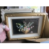 Image 4 : LG. BOX OF SM. FRAMED PICTURES, NEEDLEPOINT ORIGINALS, ETC.