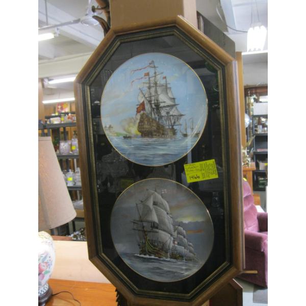 2 FRAMED SAILING SHIP PLATES