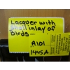 Image 7 : LACQUER BOX W/SHELL INLAY OF BIRDS & ANTIQUE MIRROR & BRUSH SET