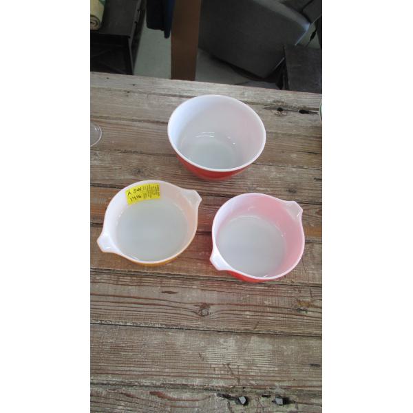 3 PYREX BOWLS