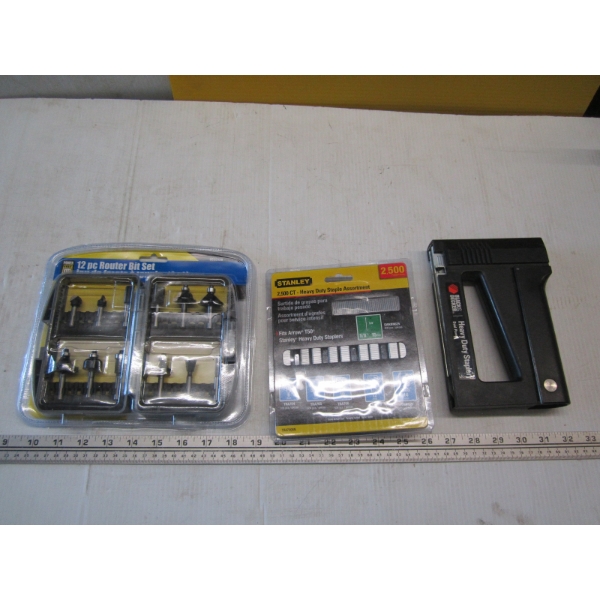 MISC. ROUTER BITS, STAPLER & STAPLES