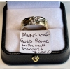 Image 1 : MENS 10KT GOLD BAND W/SM. DIAMONDS