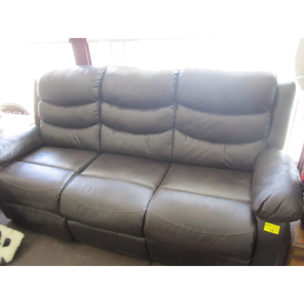 ELECTRIC RECLINING LEATHER LOOK COUCH