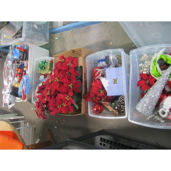 MISC. ARTIFICIAL PLANTS, CHRISTMAS DECORATIONS, ETC.