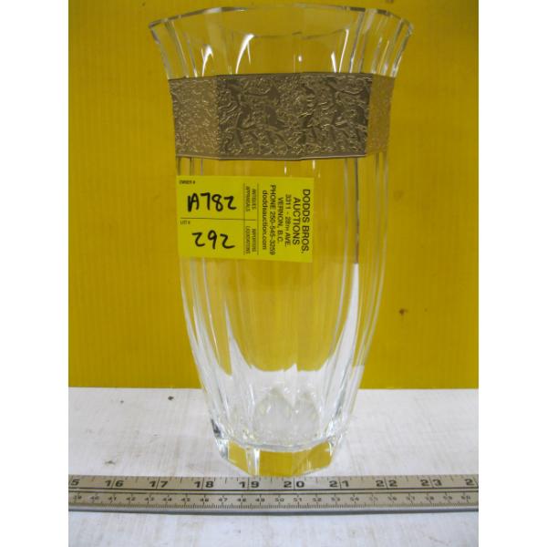 MOSERS 24KT GOLD RIM CRYSTAL VASE