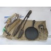 Image 3 : LG. LOT OF VINTAGE HAND TOOLS - CHISELS, HAND SAW, ETC. & A CAST IRON PAN