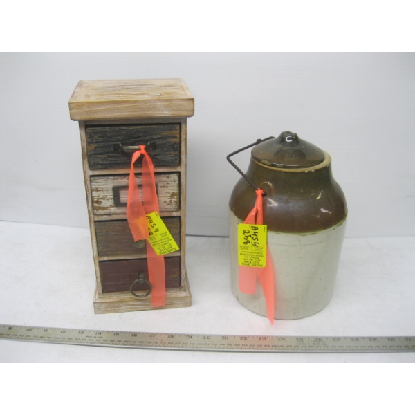 DECORATIVE 4 DRAWER CHEST & A CROCKERY JUG