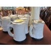 Image 2 : CARSTON WEST GERMAN DOMINO JUG & CUP SET W/BRUSHED SILVER LIDS
