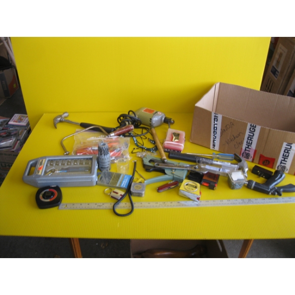 MISC. TOOLS - HAMMERS, DRILL, ETC.