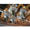 Image 1 : HANGING LIGHT FIXTURE W/ EXTRA GLASS SHADES