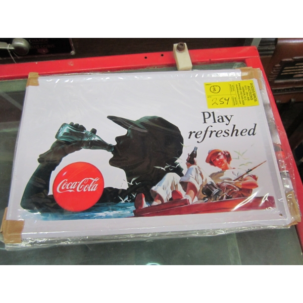 3 COCA COLA TIN SIGNS