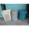 Image 1 : 2 GARBAGE CANS & LAUNDRY BASKET