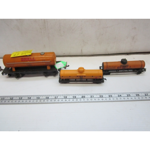 3 SHELL TRAIN TANKER CARS