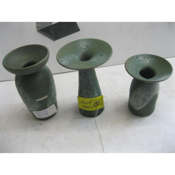 3 WEST GERMAN OTTO VASES