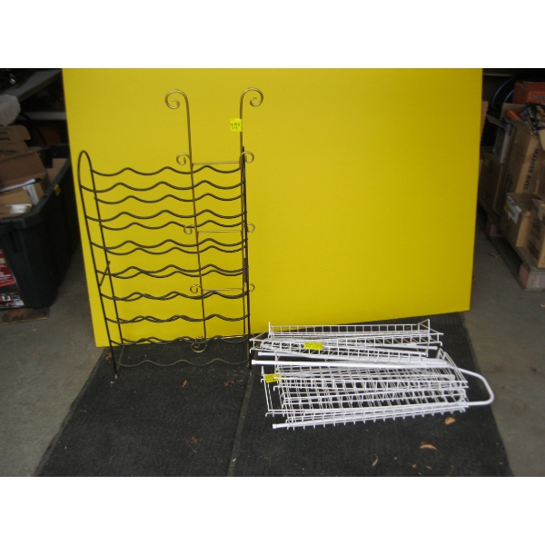 METAL SHOE, WINE & PLATE RACKS