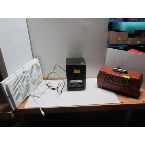 WINDOW FAN, VINTAGE AIR CONDITIONING UNIT & AIR PURIFIER