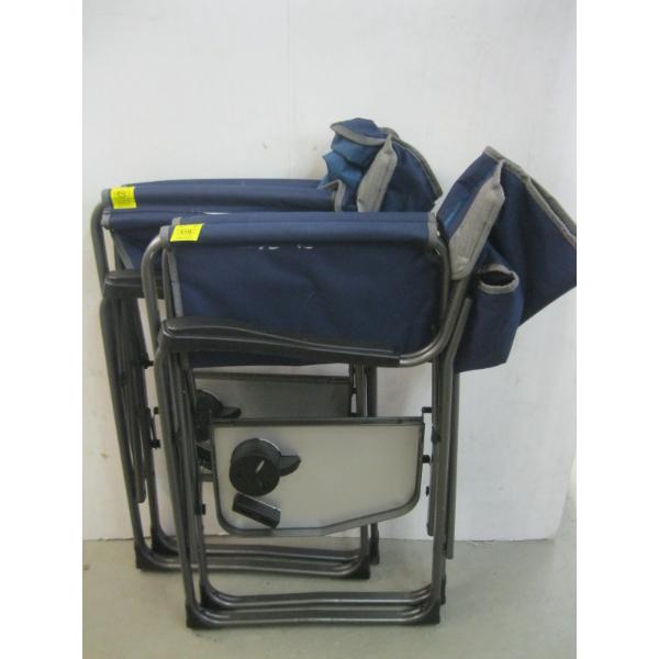 2 FOLDING CAMPING CHAIRS W/SIDE TABLES