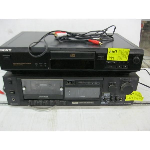 SONY HIGH DENSITY LINEAR CONVERTER & A SANYO PLUS SERIES CASSETTE DECK