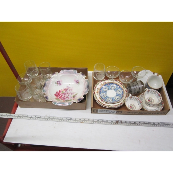 2 BOXES OF MISC. CHINA, GLASSWARE, ETC.