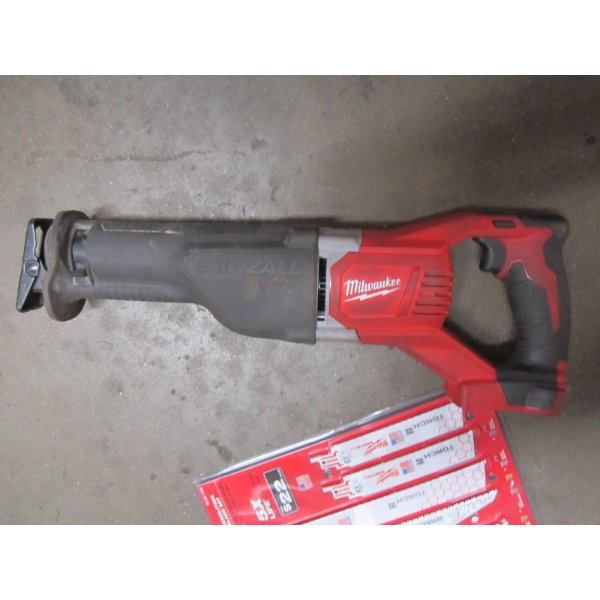 MILWAUKEE SAWZALL W/PACK OF NEW BLADES - NO BATTERY, NO CHARGER