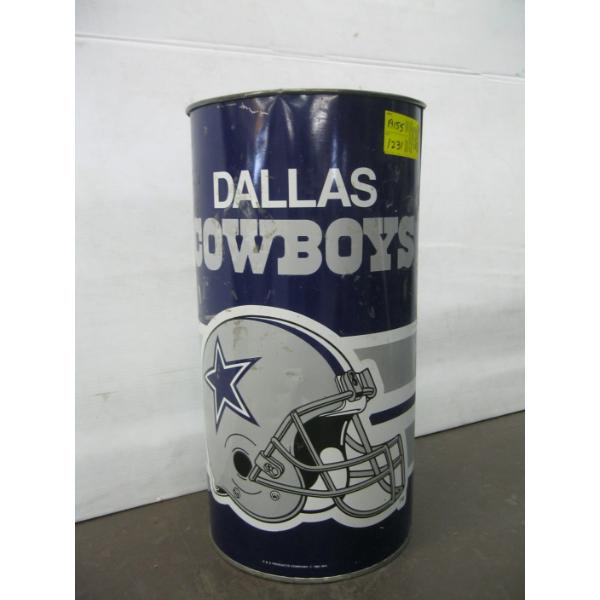 METAL DALLAS COWBOY GARBAGE CAN