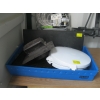 Image 2 : BLUE BIN OF MISC. VENTS, LIDS, BACKER ROD INSULATION, GARBAGE CANS, ETC.