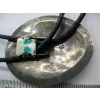 Image 3 : SILVER TURQUOISE & CORAL STONES W/NAIL NAVAJO BOLO TIE, STAMPED H