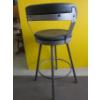 Image 3 : METAL & LEATHER LOOK BLACK BAR STOOL