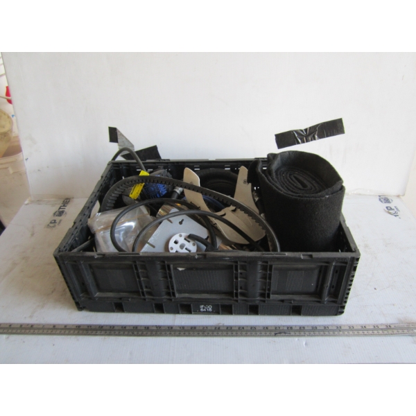 TOTE OF MISC. AIR PUMP, HARDWARE, ETC.