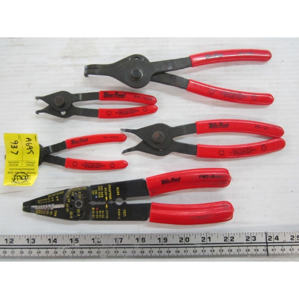 4 BLUEPOINT SNAP RING  PLIER SETS & SET OF WIRE CUTTERS