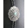 Image 2 : SILVER W/TURQUOISE STONE NAVAJO BOLO TIE