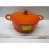 Image 1 : ORANGE CAST POT W/LID