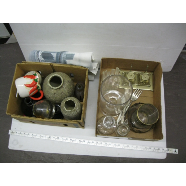 2 BOXES OF MISC. COLLECTABLE VASES, CRYSTAL, ETC.