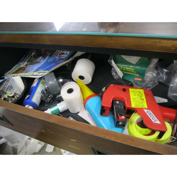 ASST. OFFICE ITEMS: PRICING GUN, PENS, ETC.