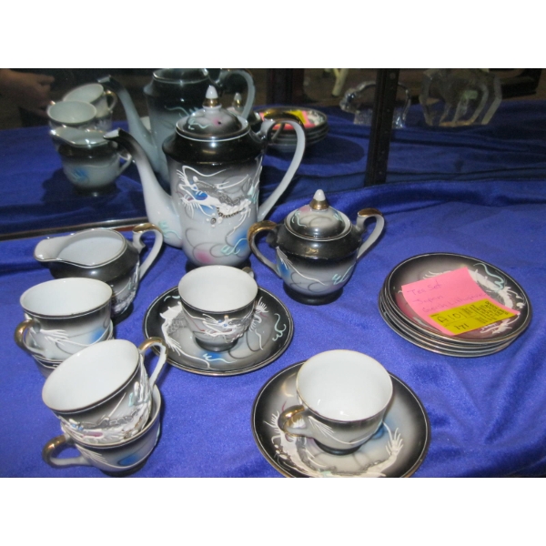 TEA SET JAPAN GEISH LITHOPANE