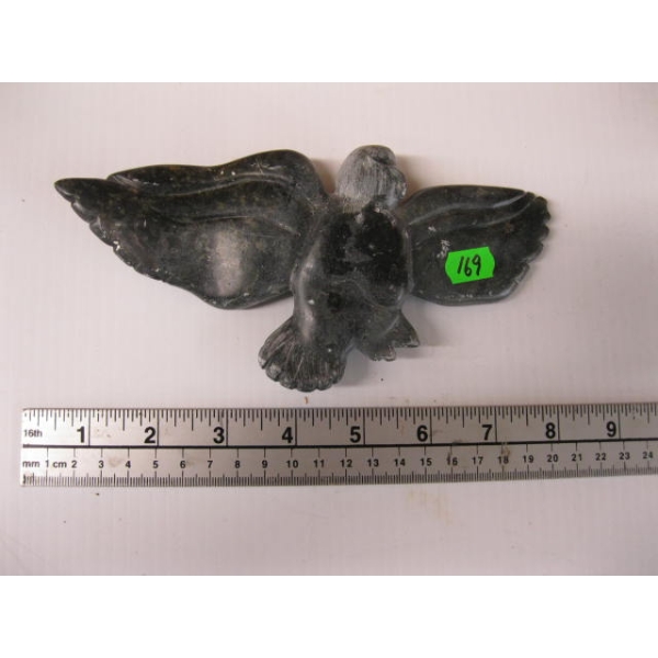 SOAPSTONE CARVING OF EAGLE, SIGNED RUTH