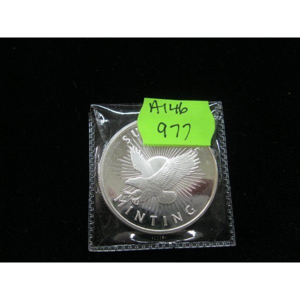 1 OZ. SUNSHINE MINTING .999 SILVER COIN (TAX EXEMPT)