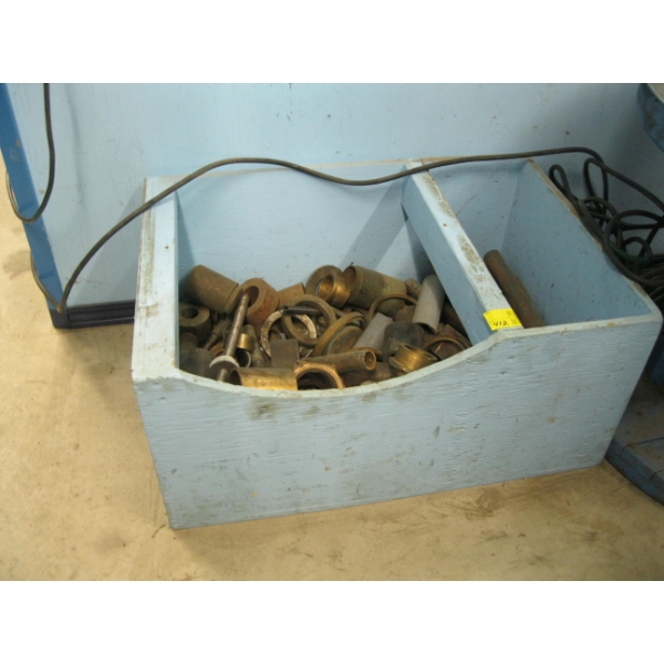 BIN OF MISC. BRASS PIECES, ETC.
