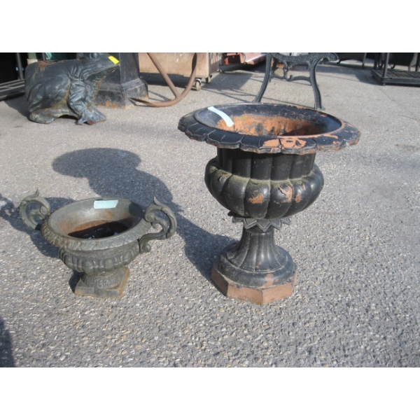 2 CAST IRON PLANTERS