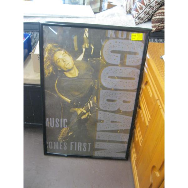 FRAMED PRINT OF CURT COBAIN