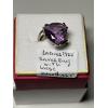 Image 1 : LADIES .925 SILVER RING W/LG. AMETHYST, SZ 4 1/4